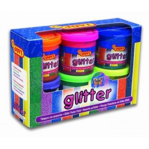 Temperové farby glitter 6x55 ml, kelímok