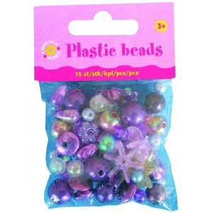 Korálky Plastic, fialové