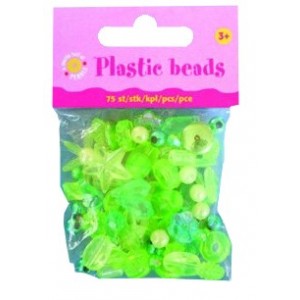 Korálky Plastic, zelené