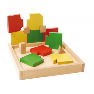 Masívne drevené puzzle Geometria