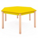 Stôl šesťuholník, farebná doska Ø 138 cm