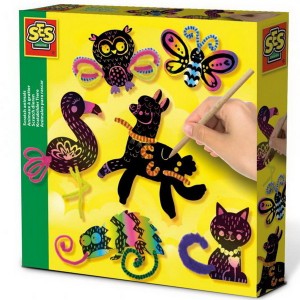 es Creative Vyškrabávacie obrázky Zvieratká, 6 ks